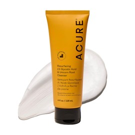 Acure. Resurfacing Glycolic + Unicorn Root Cleanser, limpiador exfoliante. 118 ml