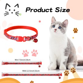 Yunsailing 24 Pcs Cat Collars with Bells for Litter Cat Puppy Soft Nylon Whelping Adjustable Reflective Kitten Collars for Newborn Pets Dogs Kitten, Assorted Colors