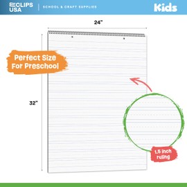 Chart Paper, Anchor Chart Paper, Chart Paper For Teachers, Lined Chart Paper For Teachers, Large Chart Paper, 24x32, 1 ½” Ruled, 25 sheets Per Pad, (6 Pack)