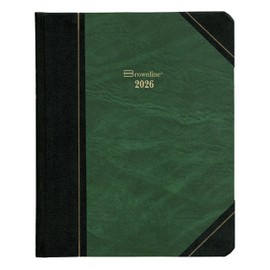 Brownline® 2026 Traditional Daily Planner, Appointment Book, 12 Months, January to December, Sewn Binding, 8.125" x 6.5625", Marble, Green, English (C517F-26)
