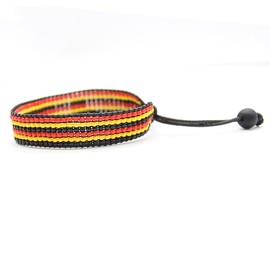 Uganda Flag Bracelet: Handmade Bracelet,Adjustable Beaded Boho-Style Rope Bangle with Patriotic Design