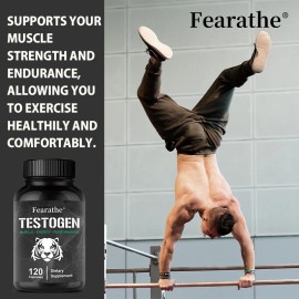 Fearathe Energy Boosting Supplement D Aspartic Acid Powder Booster Muscle Building 120 CT