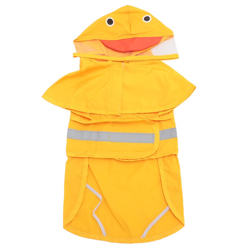 Dog Raincoat Waterproof Transparent PVC Brim Adjustable Hooded Dog Rain