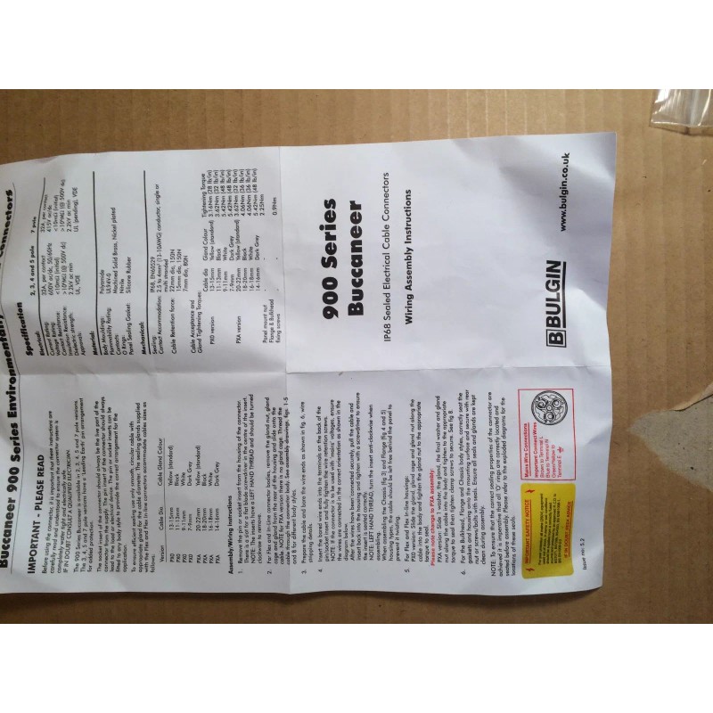 Bulgin Buccaneer 900 series 7 Prong (fem) IP68 Sealed Electrical