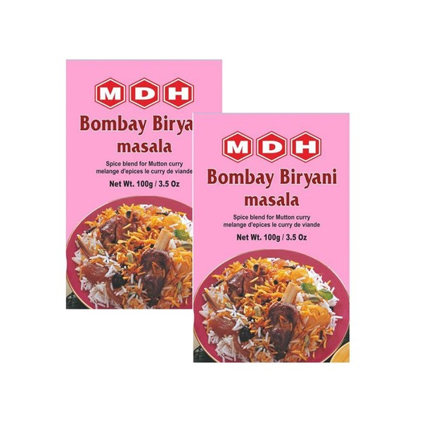 MDH Various Seasoning Masala Powder - A Mixture of Spices Adds Taste - Aromatic & Enhances the flavor of the meal -Simplifies & Speeds Up The Cooking Process (Biryani Bombay Masala (100g), Pack of 2)