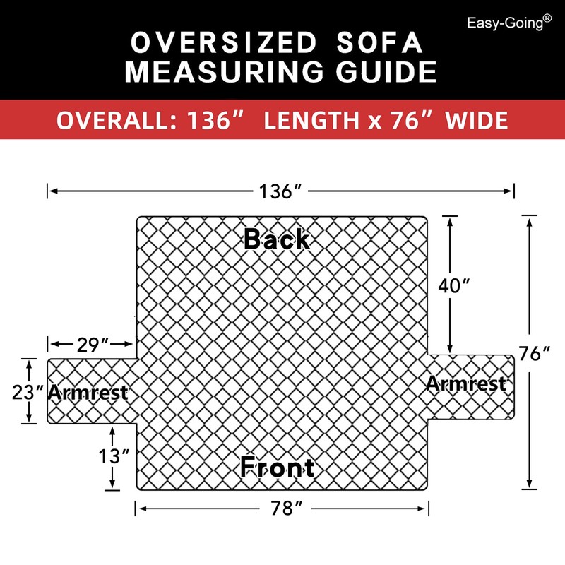 Easy-Going Reversible Oversized Couch Cover for 3 Cushion Couch Sofa