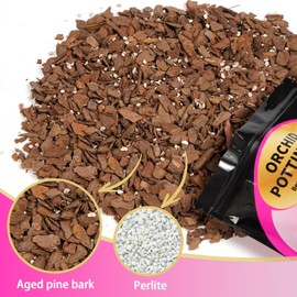 Doter Orchid Potting Mix 1qt，Orchid Soil Composed of Orchid Bark and Perlite，Premium Orchid Medium for Potting, Repotting, Enhanced Drainage, Air Flow & Root Ventilation