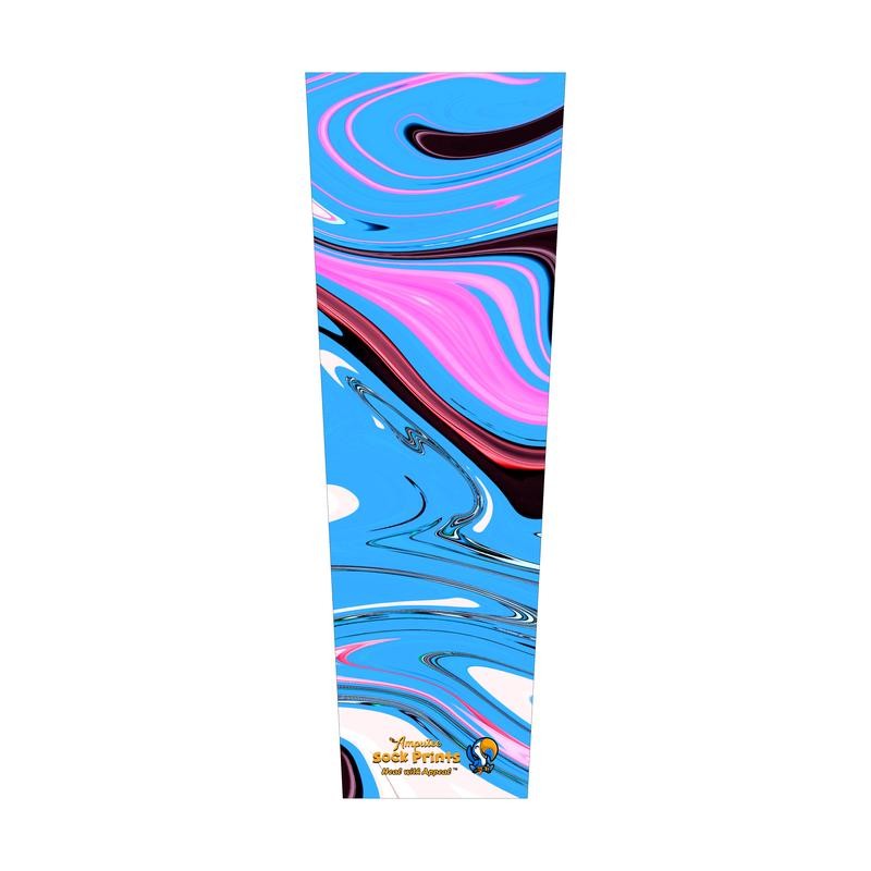 Prosthetic Sleeve "Abstract blue swirls v1" Socket Sleeve - Quantity: