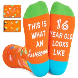 Zmart 16th Birthday Gifts Years Old - Teenage Girl Boy Gifts for 16 Year Old, Happy 16th Birthday Socks for Teens