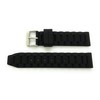 20mm Soft Rubber Silicone Watch Band (Black)