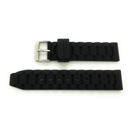 20mm Soft Rubber Silicone Watch Band (Black)