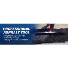 MARSHALLTOWN Asphalt Lute Rake, Blunt 32 Inch Blade, 72 Inch Aluminum Handle, T Connector, Made in The USA, RED700026C