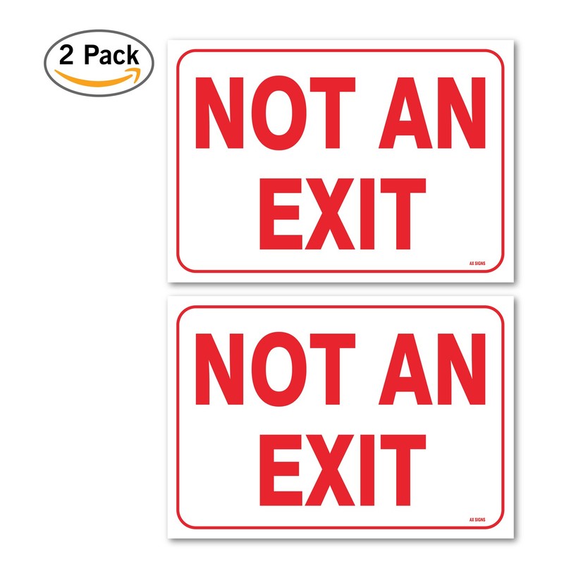 (2-Pack) Not an Exit Sign, 10 X 7 Inch Self-Adhesive