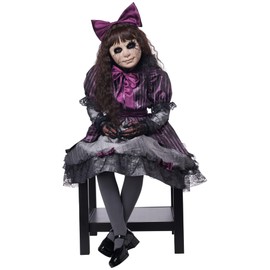 Californnia Costumes, Creepy Doll, Child's Costume, XL, Purple/Silver