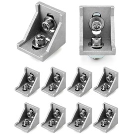 QWORK Mounting Material Angle Mounting Material 40 x 40 mm Groove 8 Aluminium Profile for Aluminium Profile Angle Wall Mount Mounting Material Pack of 10
