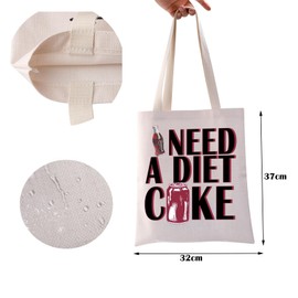 ZJXHPO Diet Drinks Tote Bag I Need A Diet Drinks Reusable Grocery Shopping Bag Fizzy Drink Shoulder Bag Soda Lover Gift (Diet C Tote)