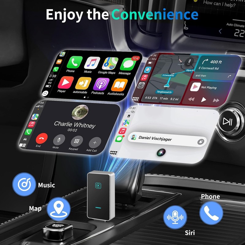 Carplay Wireless Adapter, Super Fast Upgrade from Wired CarPlay to