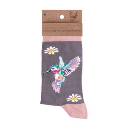 Wrendale Designs by Hannah Dale Wisteria Wishes' Hummingbird Socks Wisteria Wishes 4-7 Size 3-7, Wisteria Wishes