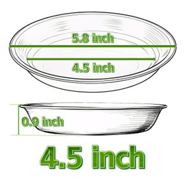 MSKIAUO Plant Saucer Pot Tray 4 inch, 6 Packs Plastic Flower Planter Saucers and Drip Trays for Indoors Outdoors, Heavy Durable Plant Plate Water Catcher (Black)