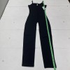 Icon Apparel Black Sleeveless Scoop Neck Stretch Fit Jumpsuit Women’s