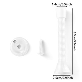 Spring Door Stopper, 5 Pcs Wall Mounted Spring Doorstop, Door Spring Stop for Walls (White)
