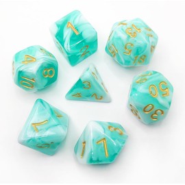vvpesca DND Dice Set of 7 – Polyhedral Dice Set for d&d TTRPGs,Dungeons and Dragons,Table Dice Games,DND Accessories– D20 System Dice/Turquoise Green