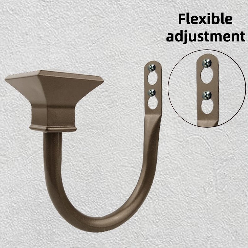 Kowibcl 4Pcs Square Metal Decorative Curtain Holdbacks, Wall Mounted Window