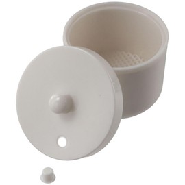 FEIYING Dental Supplies Bur Blocks Plastic with Strainer Round Soak Box Durable White Dental Bur Holder Burs Cleaning, Soaking