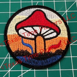 Unbranded VTG Style Magic Mushroom Embroidered Iron On Patch Hippie Love Orange Blue Red