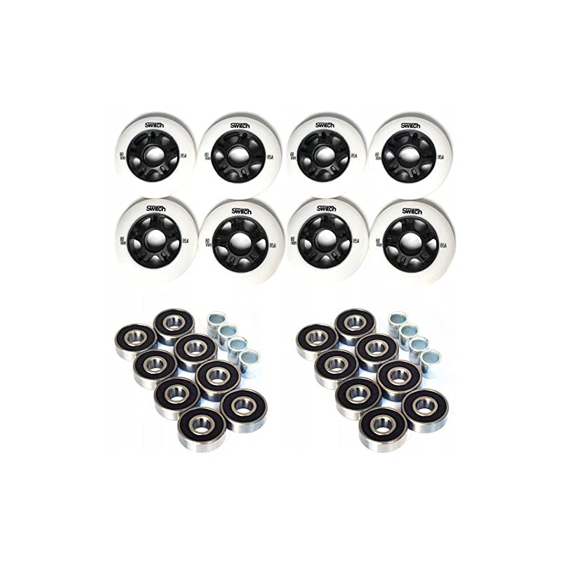 Switch Boards Roller Blade Wheels 80 mm 85A with Bearings
