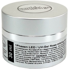 'World of Nails Design Premium 10 Year Edition' Fiber Optic Single-Phase Gel Milky Rose Allroundgel "3 in 1) Set of 3 x 15 ml