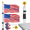 Hooomyai 25FT Telescopic Flag Pole Kit, Thumb Buckle Lock Design