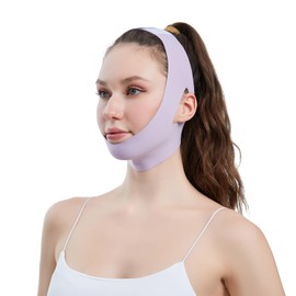 YINGMAN Small Face Correction Lift Up Mask and Face Belt - Ultimate Face Slimming Goods (Purple)