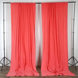 BalsaCircle 10 ft x 10 ft Coral Polyester Photography Backdrop Drapes Curtains Panels - Wedding Decorations Home Party Reception Supplies