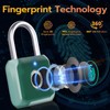 Pothunder Fingerprint Padlock, Smart Metal Keyless Fingerprint Lock, Waterproof, USB