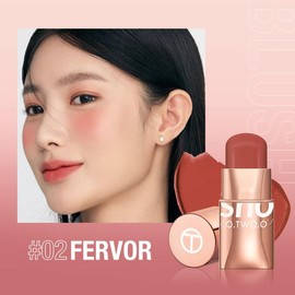 O.TWO.O Lipstick Blush Stick 3-in-1 Eyes Cheek and Lip Tint Buildable Waterproof Lightweight Cream Multi Stick Makeup for Women - Color: FERVOR