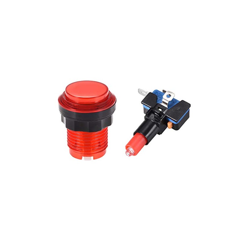 uxcell Game Push Button 33.5mm Round 12V LED Light Push
