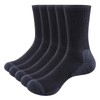 YUEDGE Men's Moisture Wicking Black Cushioned Crew Socks Padded Comfort
