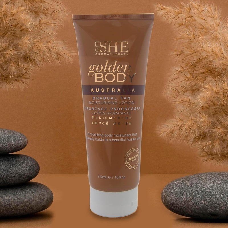 Om SHE Aromaterapia Cuerpo Dorado Bronceado gradual - Medio a