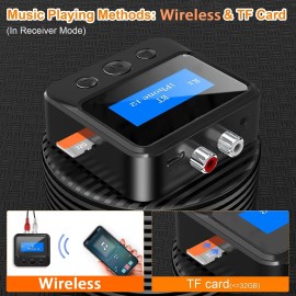 Unbranded Wireless Audio Transmitter Receiver 3.5mm RCA EDR Music Adapter TF Card Port