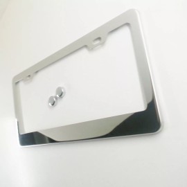 KA Depot Stainless Steel Mirror Chrome License Plate Tag Frame Light Weight  Ford Chevy