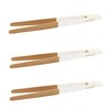 7.9" Reusable Bamboo"A" Toast Tongs - Cream White - 3