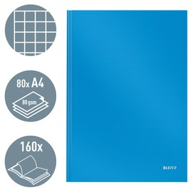 Leitz Notebook, 80 Pages, Hard Cover, Squared, Solid A4