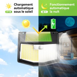 CZHHMART Solarlampen für Außen mit Bewegungsmelder 248 LED Aussen Solar Lampe Outdoor 3 Modi Strahler mit 270°Beleuchtungswinkel IP65 Wasserdichte Solarlampe 1 Stück