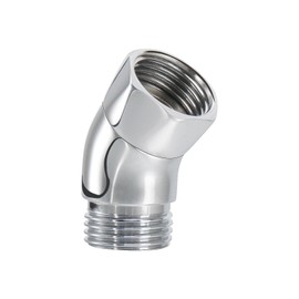 NearMoon Shower Elbow Adapter for Shower Head, Solid Brass 45°G1/2 Male to Female Shower Arm Extension Connector, Polish Chrome (Small)