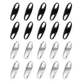 20 Pack Mini Double Opening Carabiner Clips, Small Zipper Pull Replacement for Backpacks, Wallets and Luggage, Anti-Theft Zipper Clip, Black and Silver