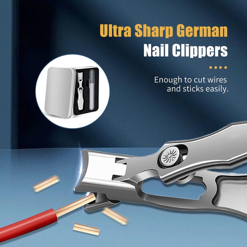 German Nail Clippers for Men, 2025 Upgraded Ultra Sharp Stainless