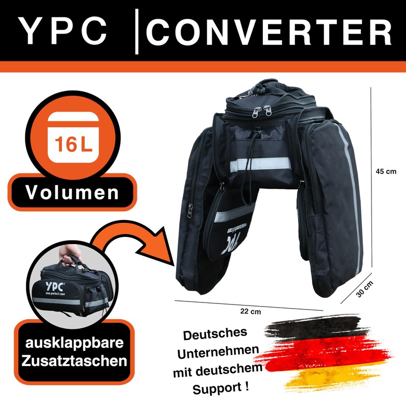YPC Converter Bicycle Bag for Pannier Rack L - Pannier