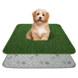 KOOLTAIL Dog Grass Pee Pad,Absorbent Reusable Leak-Proof Washable Puppy Pads for Potty Training,Nonslip Durable Thick Large Dog Training Pad for Indoor&Outdoor Use,Easy Oder Control,32*38"