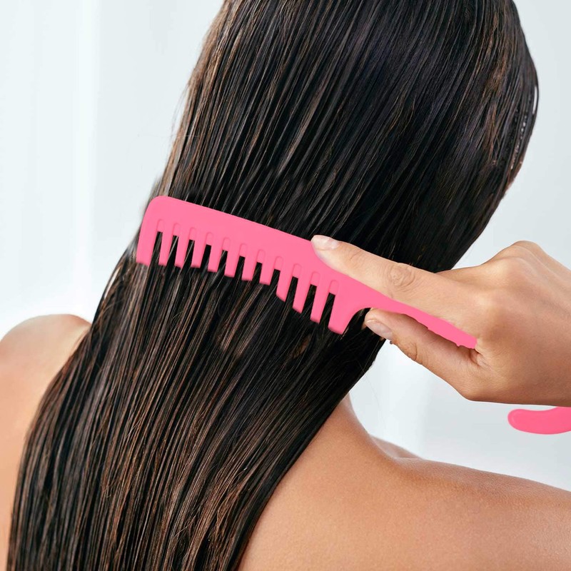 TRIXES Shower Hair Combs – 2-Pack – With Hooked Handle